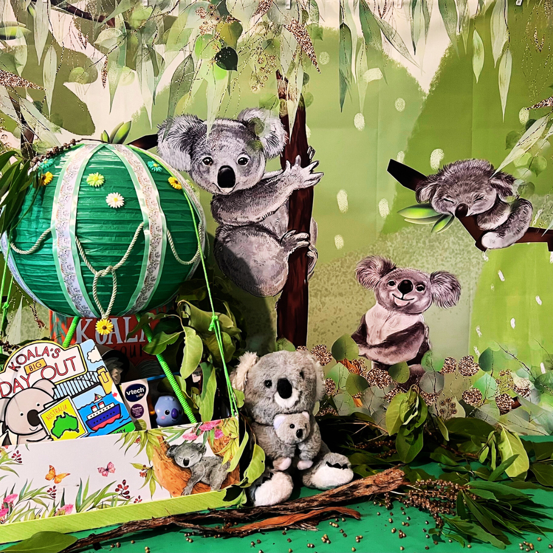 Kymbo Koala Baby Shower Gift Basket: Eco-Friendly Australian Wildlife Theme