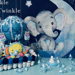 " A Perfect Gift for a Little Star" Blue Elephant Baby Gift Basket