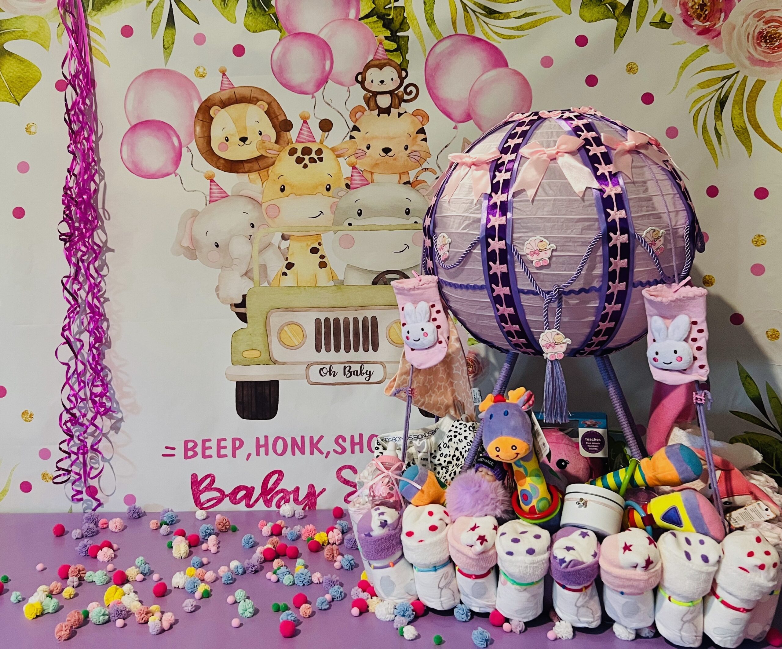 A Playful Collection for Your Little One!" "Purple Baby Gift Basket"